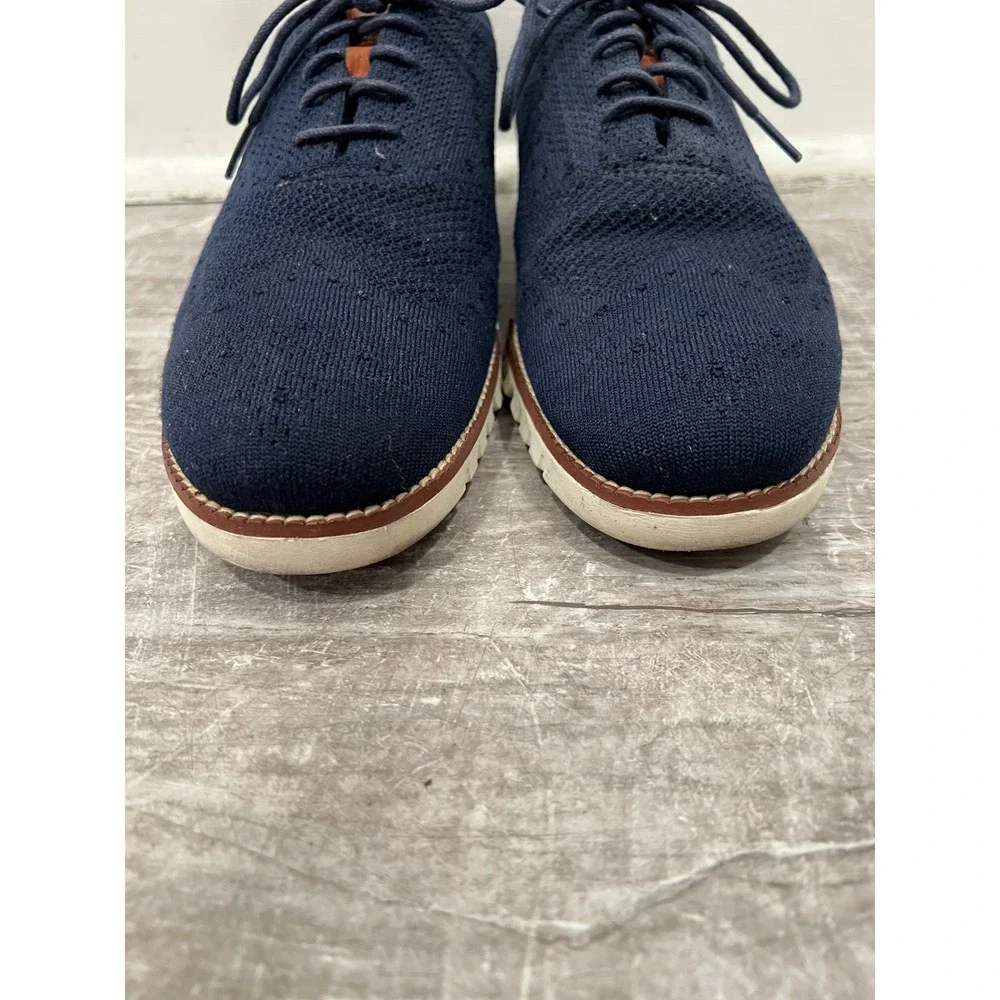 Cole Haan Men's Oxfords Navy Blue Zerogrand Knit Dress Shoes Size 9.5M